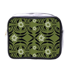 Folk Flowers Print Floral Pattern Ethnic Art Mini Toiletries Bag (one Side) by Eskimos