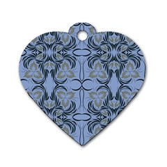 Folk flowers print Floral pattern Ethnic art Dog Tag Heart (One Side)