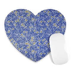 Uruguay Flag Motif Pattern Heart Mousepads by dflcprintsclothing