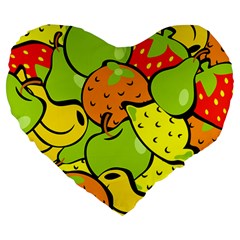 Fruit Food Wallpaper Large 19  Premium Flano Heart Shape Cushions