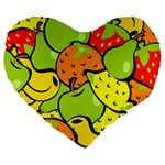Fruit Food Wallpaper Large 19  Premium Flano Heart Shape Cushions Front