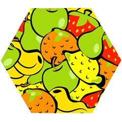 Fruit Food Wallpaper Wooden Puzzle Hexagon