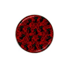 Halloween Goth Cat Pattern In Blood Red Hat Clip Ball Marker (10 Pack) by InPlainSightStyle