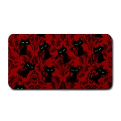 Halloween Goth Cat Pattern In Blood Red Medium Bar Mats by InPlainSightStyle