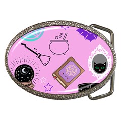 Pastel Goth Witch Pink Belt Buckles by InPlainSightStyle