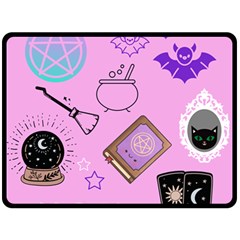 Pastel Goth Witch Pink Double Sided Fleece Blanket (large)  by InPlainSightStyle