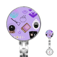 Pastel Goth Witch Purple Stainless Steel Nurses Watch by InPlainSightStyle