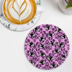 Pink Bats Uv Print Round Tile Coaster