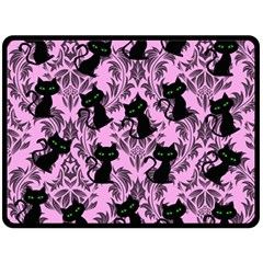 Pink Cats Double Sided Fleece Blanket (large) 