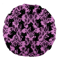 Pink Cats Large 18  Premium Flano Round Cushions