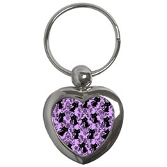 Purple Cats Key Chain (heart) by InPlainSightStyle