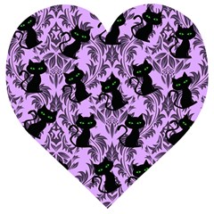 Purple Cats Wooden Puzzle Heart by InPlainSightStyle