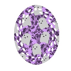 Purple Ghosts Oval Filigree Ornament (two Sides) by InPlainSightStyle