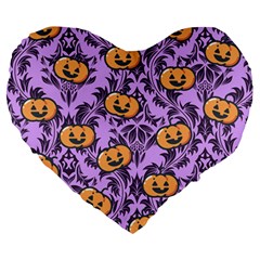 Purple Jack Large 19  Premium Heart Shape Cushions by InPlainSightStyle