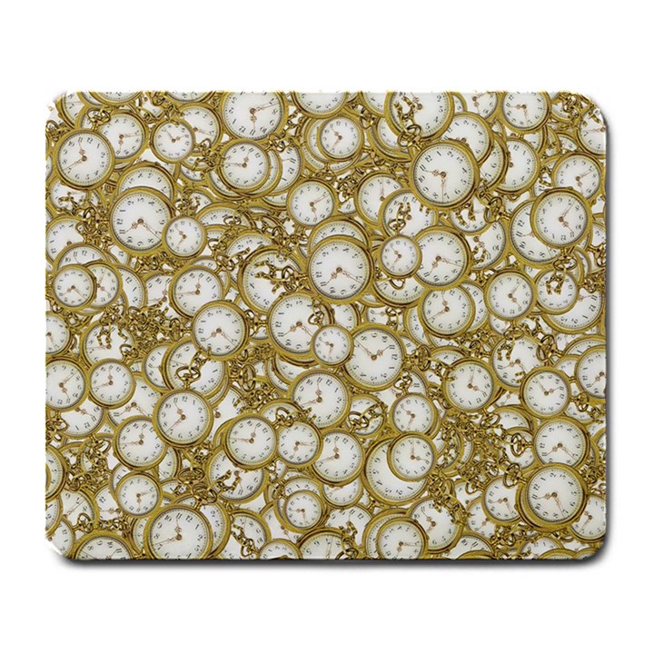 Vintage Clock Motif Pattern Large Mousepads