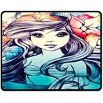 Beautifull Ariel Little Mermaid  Painting Double Sided Fleece Blanket (Medium)  58.8 x47.4  Blanket Back