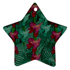 Rare Excotic Forest Of Wild Orchids Vines Blooming In The Calm Star Ornament (Two Sides)