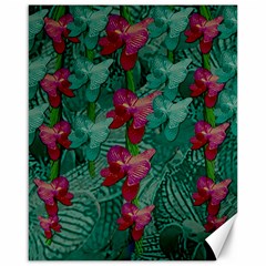 Rare Excotic Forest Of Wild Orchids Vines Blooming In The Calm Canvas 16  X 20  by pepitasart