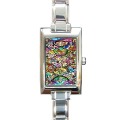 Character Disney Stained Rectangle Italian Charm Watch