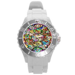 Character Disney Stained Round Plastic Sport Watch (l) by artworkshop