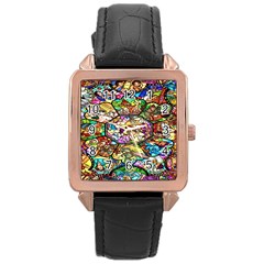 Character Disney Stained Rose Gold Leather Watch 