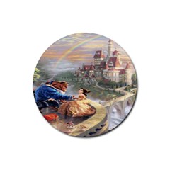 Beauty And The Beast Castle Rubber Round Coaster (4 Pack) by artworkshop