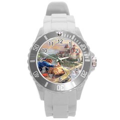 Beauty And The Beast Castle Round Plastic Sport Watch (l) by artworkshop
