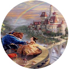 Beauty And The Beast Castle Uv Print Round Tile Coaster by artworkshop