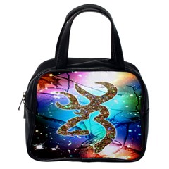 Browning Deer Glitter Galaxy Classic Handbag (one Side) by artworkshop