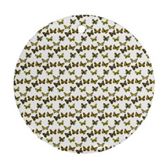 Moths Photos Motif Pattern Ornament (round) by dflcprintsclothing