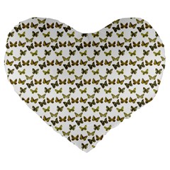 Moths Photos Motif Pattern Large 19  Premium Flano Heart Shape Cushions