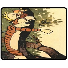 Calvin And Hobbes Double Sided Fleece Blanket (medium)  by artworkshop