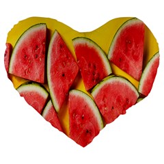 Watermelon Large 19  Premium Heart Shape Cushions by artworkshop