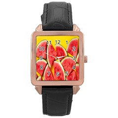 Watermelon Rose Gold Leather Watch 