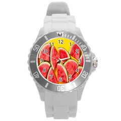 Watermelon Round Plastic Sport Watch (l) by artworkshop