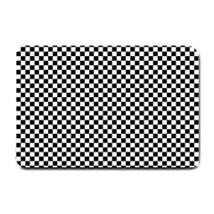 Black And White Checkerboard Background Board Checker Small Doormat  by Amaryn4rt