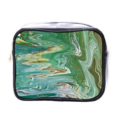 Emerald Patterns Mini Toiletries Bag (one Side) by kaleidomarblingart