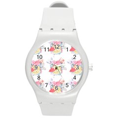 Flamingos Round Plastic Sport Watch (m) by Sparkle