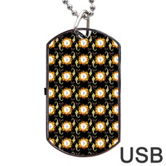 Flowers Pattern Dog Tag Usb Flash (one Side) by Sparkle