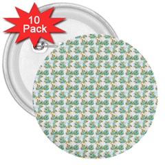 Flowers Pattern 3  Buttons (10 Pack)  by Sparkle