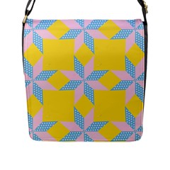 Geometry Flap Closure Messenger Bag (l) by Sparkle