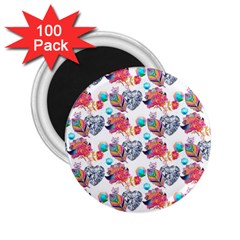 Flowers Diamonds Pattern 2 25  Magnets (100 Pack)  by Sparkle