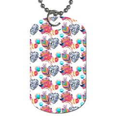Flowers Diamonds Pattern Dog Tag (two Sides)