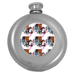 Modern Art Round Hip Flask (5 Oz) by Sparkle