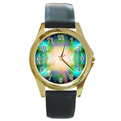 Blastamine Round Gold Metal Watch