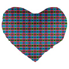 Dots On Dots Large 19  Premium Flano Heart Shape Cushions by Thespacecampers