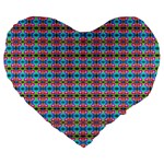 Dots On Dots Large 19  Premium Flano Heart Shape Cushions Front