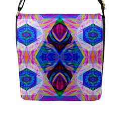 Tippy Flower Power Flap Closure Messenger Bag (l) by Thespacecampers