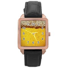 Beer-bubbles-jeremy-hudson Rose Gold Leather Watch  by nate14shop