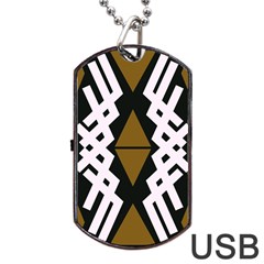 Abstract Pattern Geometric Backgrounds  Dog Tag Usb Flash (one Side) by Eskimos